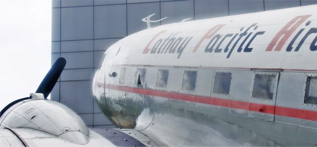 Douglas DC-3 (VR-HOA) - Cathay Pacific's first aircraft, a DC-3 which is on static display at Cathay Pacific's headquarters now.