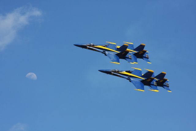 — — - BLUE ANGELS TUSCALOOSA AIR SHOW 2009  MOON IN BACK GROUND