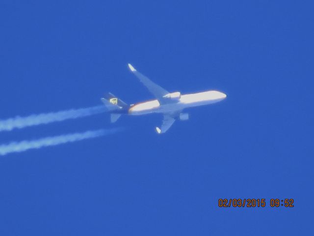 BOEING 767-300 (N327UP) - United Parcel Service flight 2859 from PHX to SDF over Southeastern Kansas at 35,000 feet.