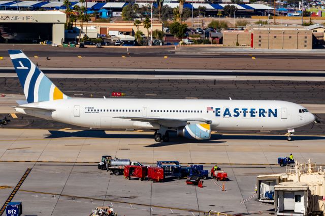 BOEING 767-300 (N700KW) - Eastern Airlines 767-300 taxiing at PHX on 11/15/22. Taken with a Canon 850D and Tamron 70-200 G2 lens.