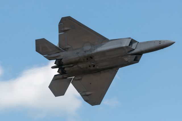 Lockheed F-22 Raptor — - F-22 Demo Team at Westover Air Reserve Base in Chicopee, Massachusetts.