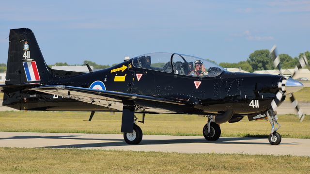 Embraer A-27 Tucano (N411ZF) - A unique bird, Embraer Tucano. Warbirds portion of the Friday afternoon airshow. br /br /7/28/23