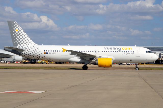 Airbus A320 (EC-OFH) - Taxiing to Stand 420 on 3-May-25 operating flight VLG8960 from LFPO.