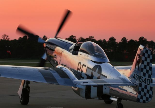 NL151W — - Taxiing out for Heritage Flight at dusk, Jim Reeds beautiful P-51D flown by snort