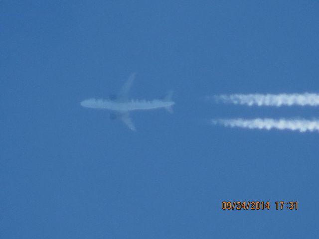 Airbus A320 (N209FR) - Frontier flight 800 from DEN to MEM over Northeastern Oklahoma at 37,000 feet.