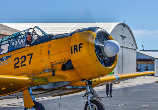 North American T-6 Texan (N211RF) - One-Romeo-Foxtrot Taxis to the Active. Owned and operated by the CAF "Tex" Hill Wing, Stinson Municipal.