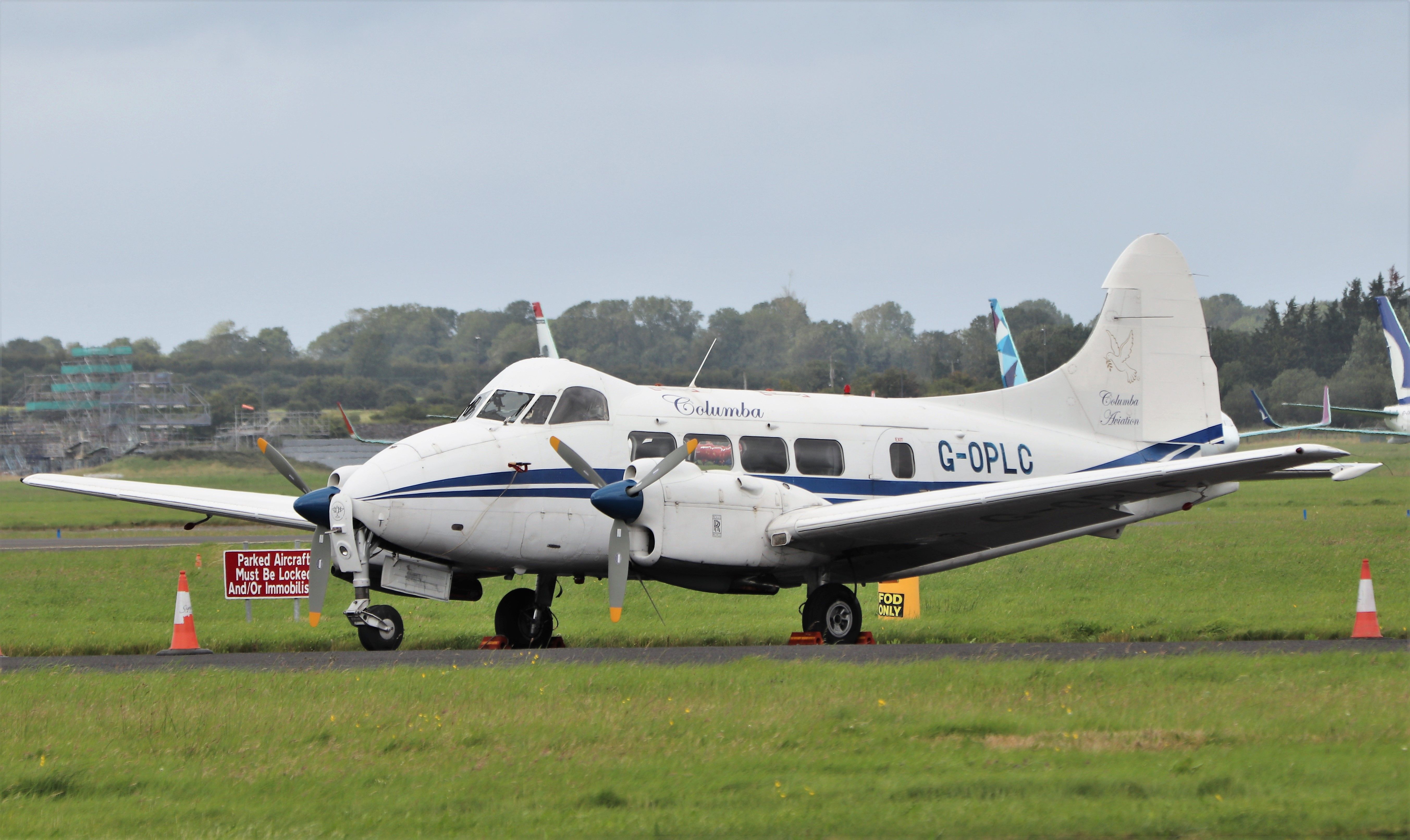 Hawker Siddeley Dove (G-OPLC) - columba aviation de havilland dh.104 dove g-oplc at shannon 27/7/20.