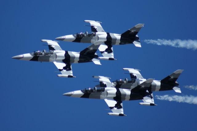 Aero L-39 Albatros — - The Heavy Metal jet team performs at the 2011 TICO Warbird Airshow. Like my photos? Follow me on Twitter: @nsandin88