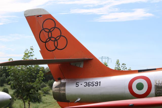 53-6591 — - F-84F TAIL WITH OLYMPIC GAMES ROMA 1960 LIVERY