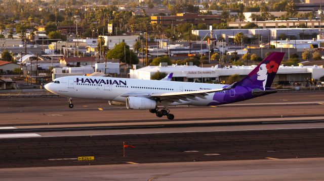 Airbus A330-200 (N378HA) - Hawaiian Airlines A330-200 landing at PHX on 7/3/22. Taken with a Canon 850D and Rokinon 135mm f/2 lens.