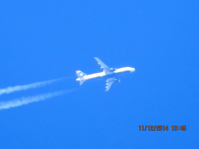 Airbus A320 (N656AW) - US Airways flight 687 from PHX to EWR over Southeastern Kansas at 35,000 feet.