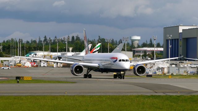 Boeing 787-9 Dreamliner (G-ZBKJ) - BAW9158 taxis to Rwy 16R for its delivery flight to EGLL/LHR on 4/29/16. (ln 424 / cn 38626).