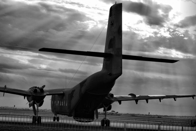 De Havilland Canada DHC-4 Caribou (A4299) - Dingo Airlines resting at dusk after an airshow display