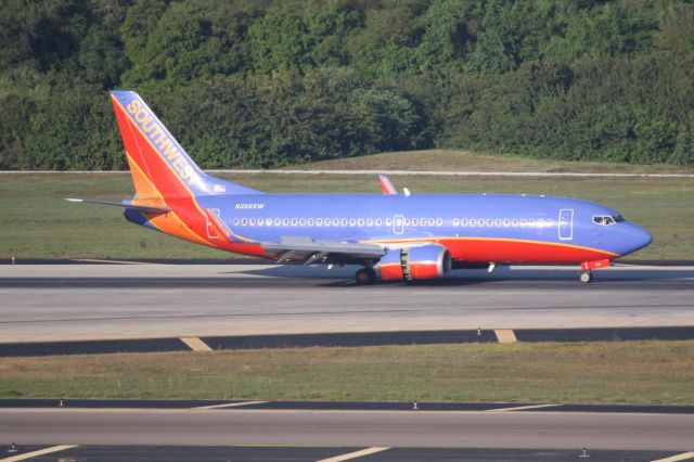 BOEING 737-300 (N356SW) - Southwest Flight 3997 (N356SW) arrives on Runway 1L at Tampa International Airport following a flight from Pittsburgh International Airport