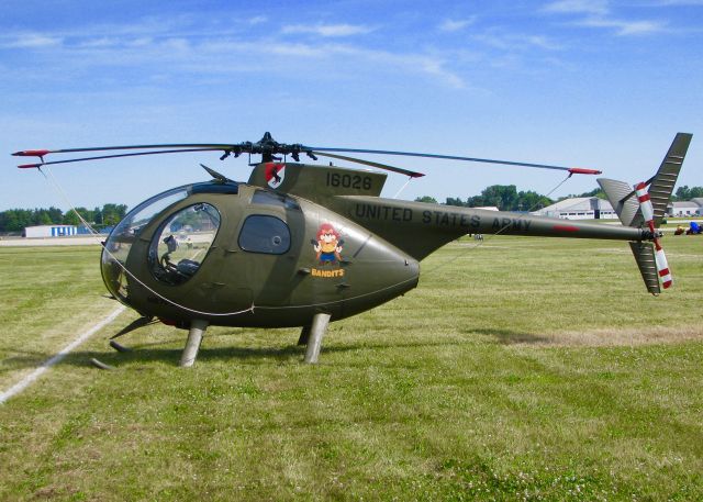 Piper Seneca (N67PB) - AirVenture 2016.   1968 Hughes OH-6A Cayuse