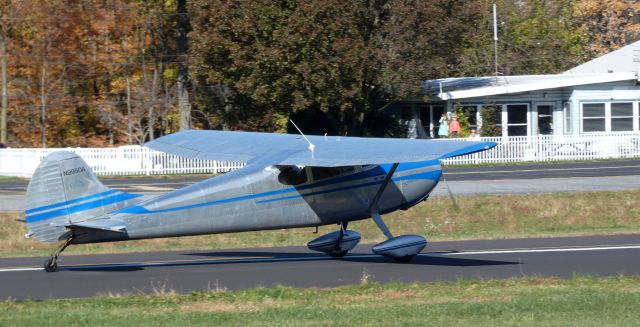 Cessna 170 (N9950A) - Taxiing to parking is this 1950 Cessna 170A in the Autumn of 2022.