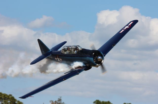 North American T-6 Texan (N35CE) - Smoke pass. 