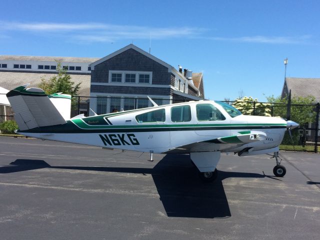 Beechcraft 35 Bonanza (N6KG) - V-35B at Marthas Vineyard Airport, Mass.