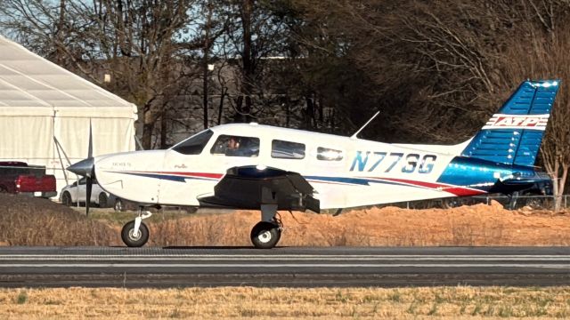 Piper Cherokee (N773G) - Piper PA-28 about to takeoff from Runway 01 at KGMU.