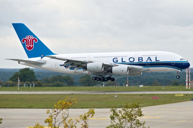 Airbus A380-800 (9H-GLOBL) - Arriving from PIK 04/10/2024 for MRO at Elbe Flugzeugwerke. Still Basic CSN Livery
