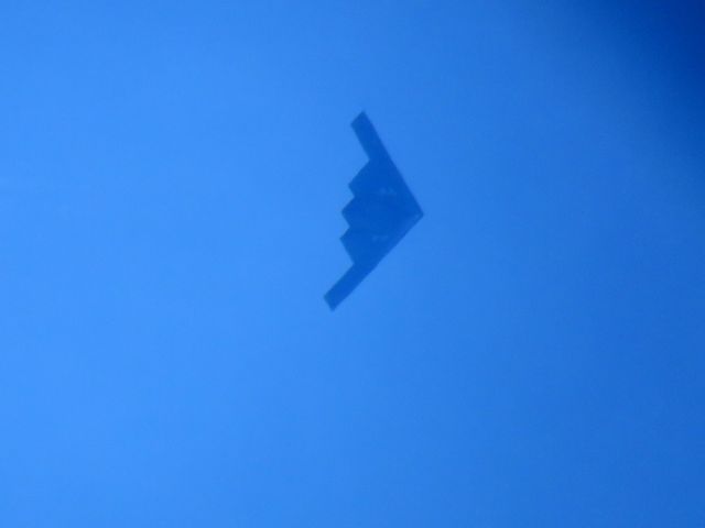 Northrop Spirit (88-0328) - Flying high over Baxter Springs Kansas (78KS) in Southeast heading East towards Joplin Missouri.