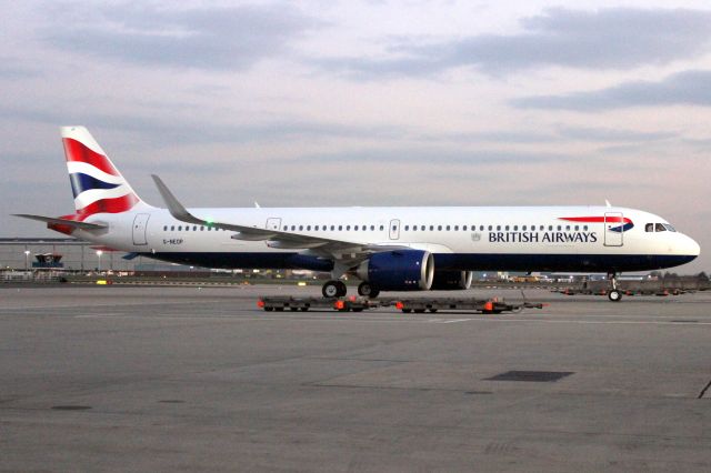 Airbus A321neo (G-NEOP) - Taxiing onto Stand 567 on 27-Mar-19 on its delivery flight BAW9251 from EDHI.