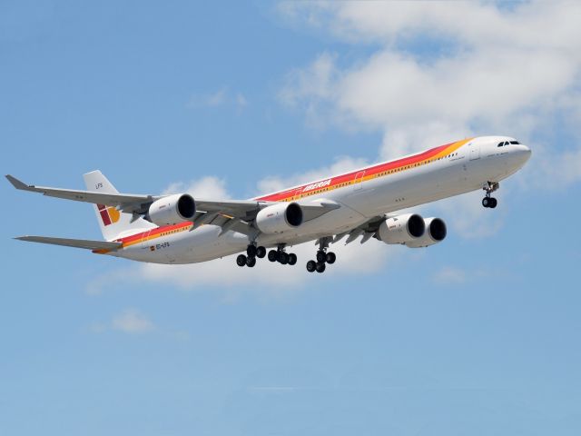 EC-LFS — - An Airbus A340-600 of Iberia, the Spanish Airlines. Raw photo courtesy of LEARJETMIAMI - thank you!