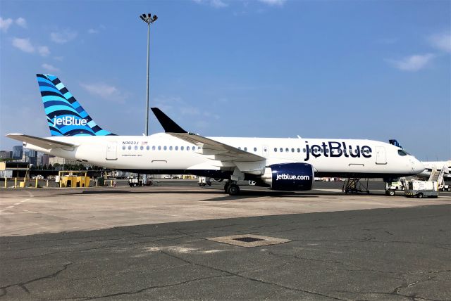 Airbus A220-300 (N3023J) - no name A220-300br /2nd delivery of this fleet type to Jetbluebr /Currently @ Logan