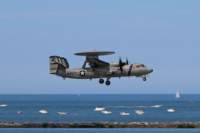 Grumman E-2 Hawkeye (16-5302) - A Northrop Grumman E-2C+ “HAWKEYE” from Carrier Airborne Early Warning Squadron (VAW) 123, NAS Norfolk, VA, at the Cleveland Air Show on 2 Sept 2018.