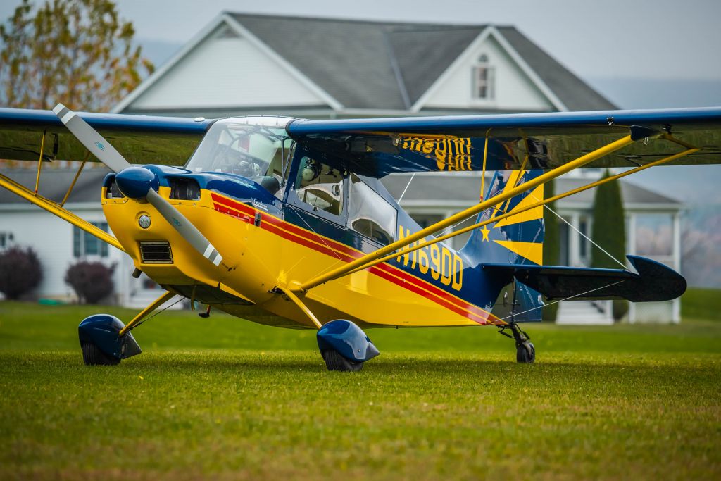 CHAMPION Sky-Trac (N169DD) - AMERICAN CHAMPION AIRCRAFT CITABRIA ADVENTURE 7GCAA at Grimes Field for the Pumpkin Bombing Contest in 2020