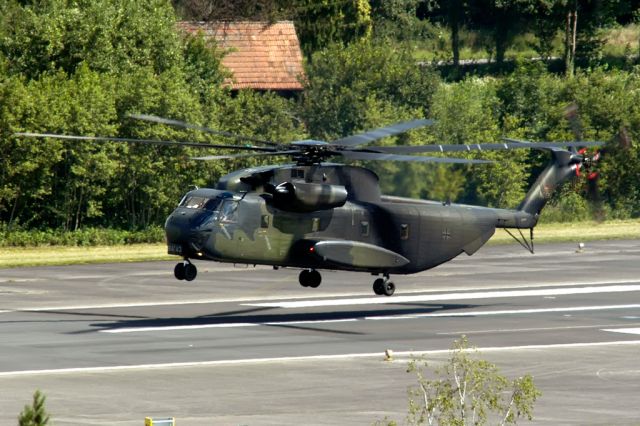 VFW CH-53G (N8443) - Then operated by German Army, this Stallion was taken from the very high Tower of Manching Base.