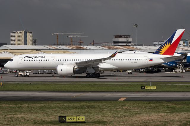 Airbus A350-900 (RP-C3506) - 19th Dec., 2019: Fourth of six Airbus A350-941 aircraft in PAL's 63 strong fleet, she was delivered in September 2018. She's seen parked here on the apron at Manila's Ninoy Aquino International Airport.