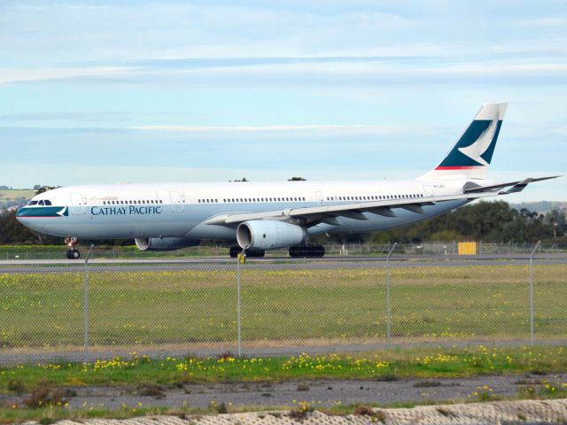 Airbus A330-300 (B-LAJ) - Rolling for take off on runway 05, for flight home to Hong Kong via Melbourne. Thursday 12th July 2012.