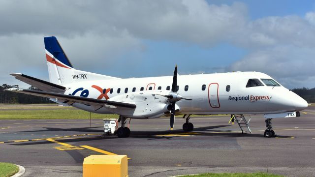 Saab 340 (VH-TRX) - Regional Express Airlines Saab 340B VH-TRX (340B-287) awaiting its next flight (3562) at Burnie Wynyard Tasmania on 19 October 2016