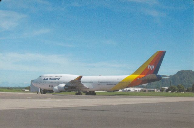 Boeing 747-400 (DQ-FJL) - Here I managed to take this photo of this Queen of the Skies final flight to KLAX FJ811 before she was to be ferried to the Storage facilitys in the USA She was a former SIA bird and leased to Ansett Australia and stored in Melbourne for two years the resuced by the Fiji carrier late 2002