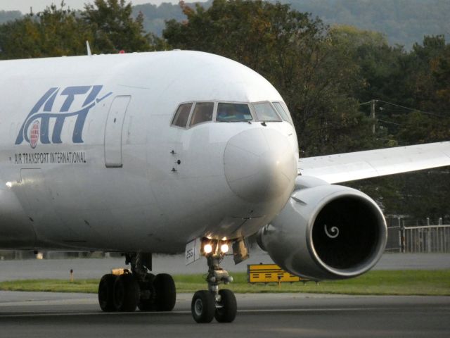 BOEING 767-200 (N255CM) - Turning on the active runway for departure is this 1984 Air Transport International Boeing 767-223 in the Autumn of 2020.