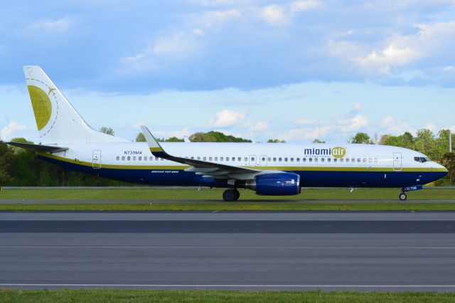 Boeing 737-800 (N739MA) - Miami Air NASCAR team charter taxiing at KJQF - 4/23/16 