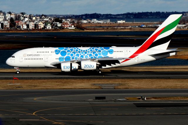 Airbus A380-800 (A6-EVH) - 'Emirates 237 Super arriving from Dubai with the 'Expo 2020 - Mobility' special livery. 