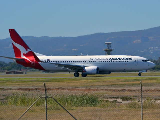 Boeing 737-800 (VH-VZB) - On taxi-way heading for take off on runway 05. Thursday 12th April 2012.