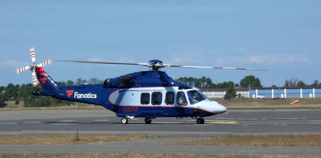 BELL-AGUSTA AB-139 (N4FN) - Taxiing to parking is this 2022 Leonardo AW139 Rotorcraft from the Summer of 2024.