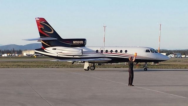 Dassault Falcon 50 (N116GB) - Greg Biffles Falcon 50 on the ramp at Spokane International Airport.