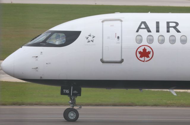 Airbus A220-300 (C-GNAM) - The sharp lines of the office of an Air Canada Airbus A220-300 (C-GNAM) taxiing for departure YWG as Air Canada 374 to YUL on 29 Aug 23.  