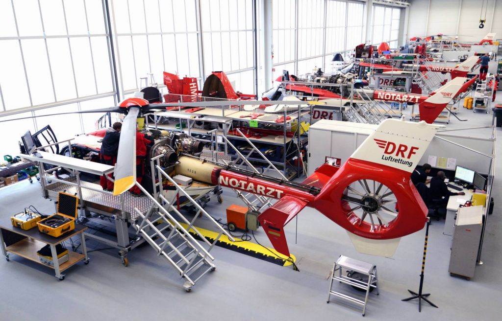 Eurocopter EC-635 (D-HDSF) - Werft - new workshop rescue Helicopter( FKB/EDSB) -  ( DRF)