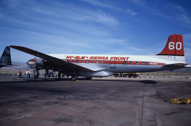 Douglas DC-7 (N838D) - at Reno Stead Airport on 1991/09/14 "Reno Air Lace "