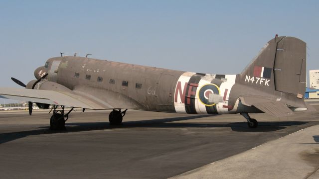 Douglas DC-3 (N47FK) - Douglas C-47 Fifi Kate outside new Lyon Air Museum