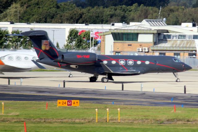 Gulfstream Aerospace Gulfstream G500 (9H-VMF) - Elit’Avia Malta G500 parked on the East Apron on 5-Oct-21 two days before departing for EDFH as EAU23F.