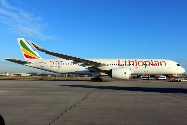 Airbus A350-900 (ET-AVB) - Parked on Stand 257 after operating flight ETH700 from HAAB.