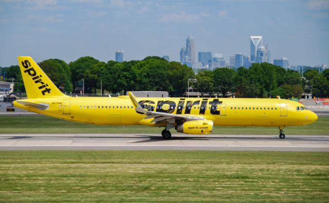 Airbus A321 (N678NK) - A Spirit A321 leaving CLT for MCO.  5/1/2022.