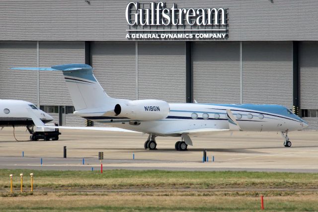 Gulfstream Aerospace Gulfstream V (N18GN) - Solairus Aviation Gulfstream G550 parked on the East Apron on 4-Apr-25 on a six-night visit.