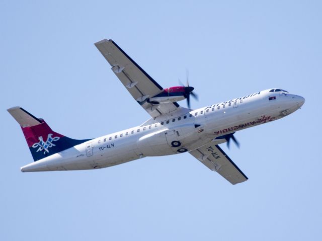ATR ATR-72 (YU-ALN) - Air Serbia ATR72.br /Departure runway 29 at LOWW, Vienna, Austria.